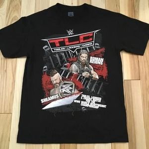 2015 TLC TABLES LADDERS CHAIRS - ROMAN REIGNS vs SHEAMUS (M) T-Shirt BOSTON